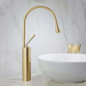 F-813SM fırçalanmış gold lavabo bataryası