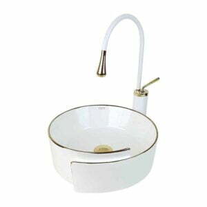Beyaz Gold Tezgah Üstü Çanak Lavabo WG-303
