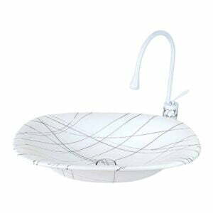 Beyaz Gümüş Tezgah Üstü Çanak Lavabo TR-117