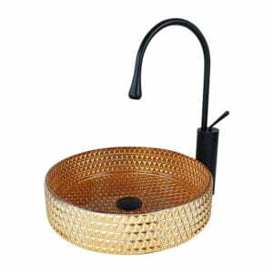 Dekoratif Gold Cam Lavabo GLS-109