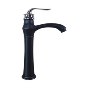 Elif Siyah Krom Çanak Lavabo Bataryası