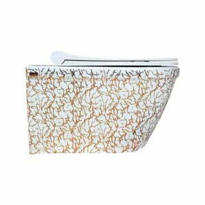 Marble Beyaz Bronz Kanalsız Asma Klozet