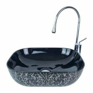 Marble Parlak Siyah Gold Tezgah Üstü Çanak Lavabo TR-129