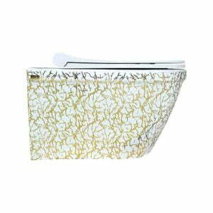 Marble White & Gold Kanalsız Asma Klozet