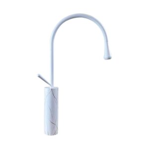 Minimal Beyaz Gold Çanak Lavabo Bataryası