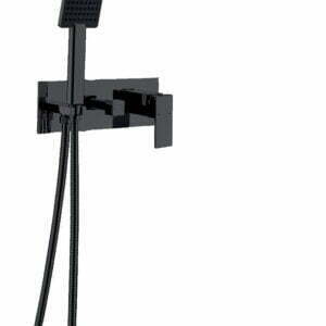 Silver Yatay Ankastre Banyo Batarya Seti Siyah