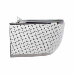 Geometrik Platin Beyaz Kanalsız Asma Klozet