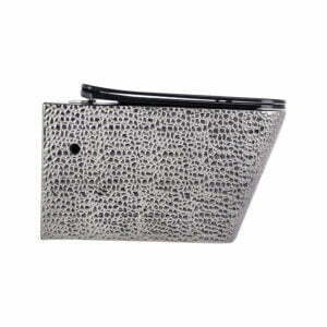 Crocodile Gümüş Siyah Kanalsız Asma Klozet