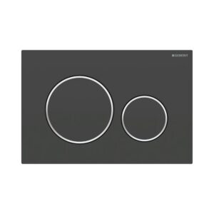 Geberit Kumanda Kapağı Sigma20 - Çift Basmalı - Mat Siyah / Parlak / Mat Siyah