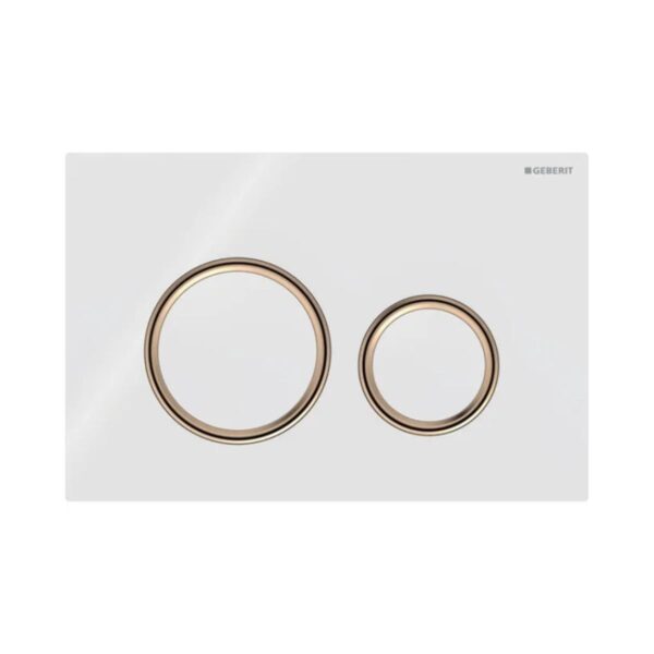 Geberit Kumanda Kapağı Sigma21 - Çift Basmalı - Beyaz Cam / Bronz