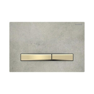 Geberit Kumanda Kapağı Sigma50 - Çift Basmalı - Beton / Pirinç
