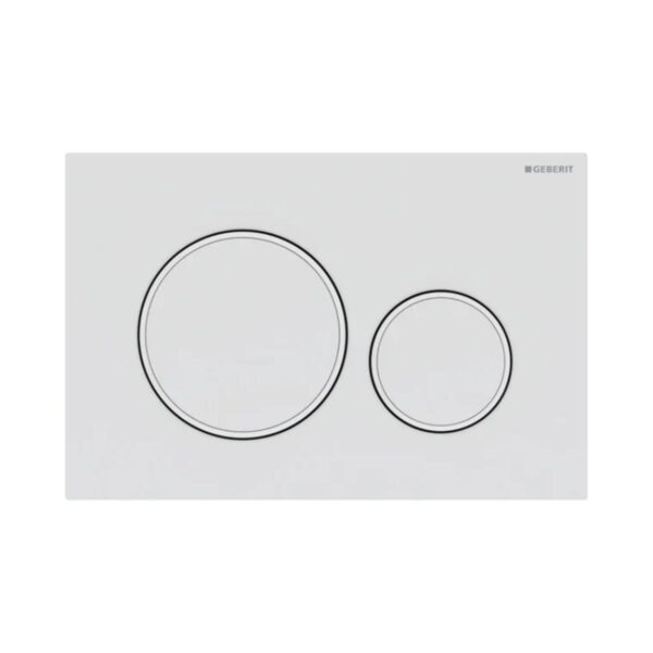 Geberit Kumanda Kapağı Sigma20 - Çift Basmalı - Mat Beyaz / Beyaz / Mat Beyaz
