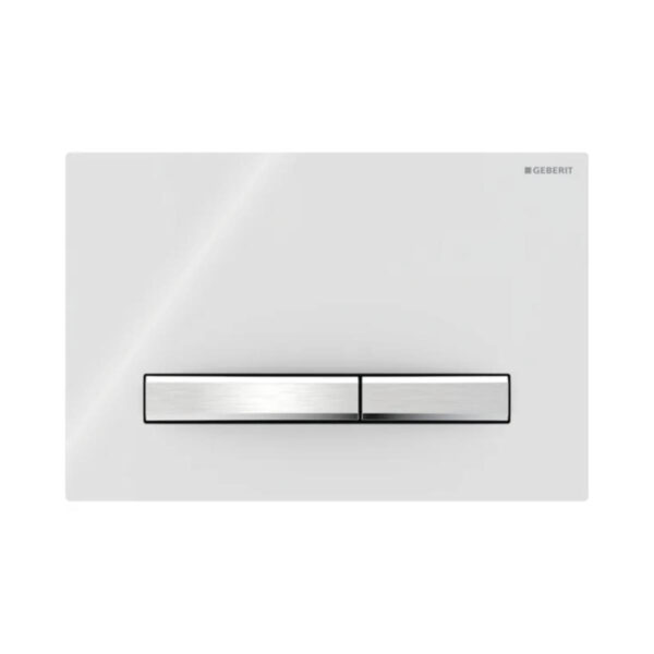 Geberit Kumanda Kapağı Sigma50 - Çift Basmalı - Beyaz / Krom