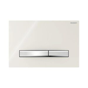 Geberit Kumanda Kapağı Sigma50 - Çift Basmalı - Kum Grisi Cam / Krom