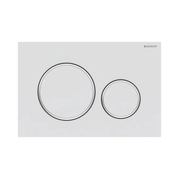 Geberit Kumanda Kapağı Sigma20 - Çift Basmalı - Mat Beyaz / Parlak / Mat Beyaz