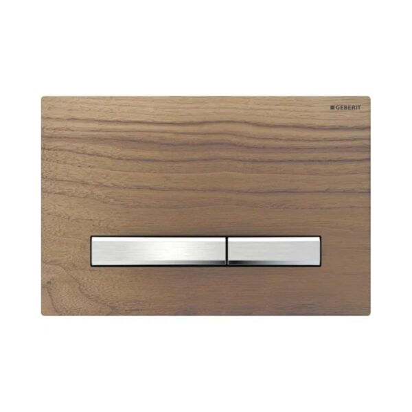 Geberit Kumanda Kapağı Sigma50 - Çift Basmalı - Ahşap / Krom