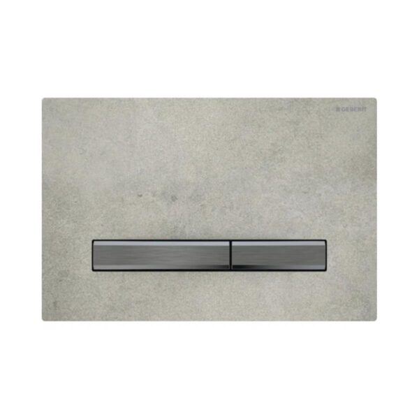 Geberit Kumanda Kapağı Sigma50 - Çift Basmalı - Beton / Siyah Krom