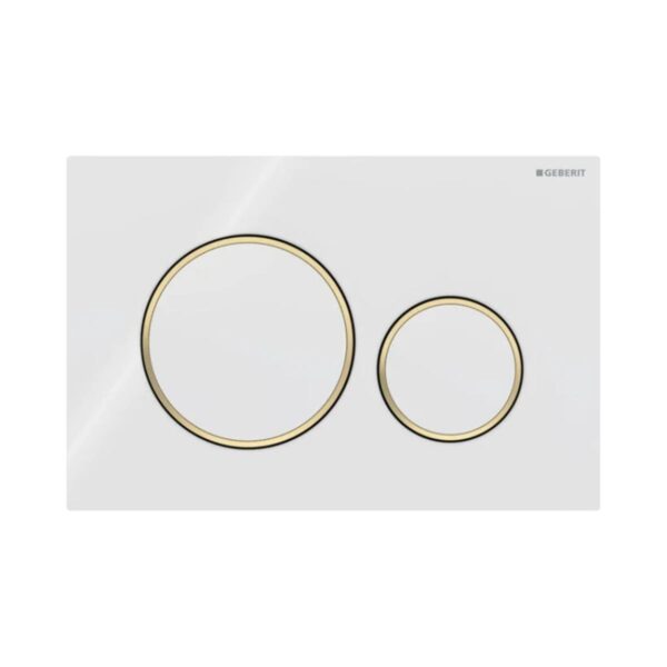 Geberit Kumanda Kapağı Sigma20 - Çift Basmalı - Beyaz / Altın / Beyaz