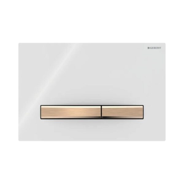 Geberit Kumanda Kapağı Sigma50 - Çift Basmalı - Beyaz / Bronz