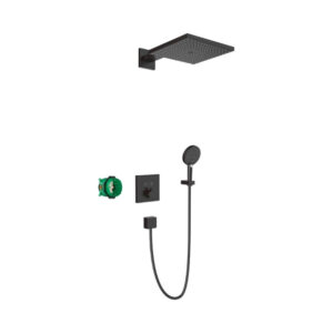 Hansgrohe Raindance E Duş sistemi ankastre montaj için ShowerSelect termostat ile Satin Siyah