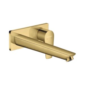 Hansgrohe Talis E Tek kollu lavabo Bataryası Ankastre Duvara Monte, 22.5 cm gaga ile Parlak Altın Optik