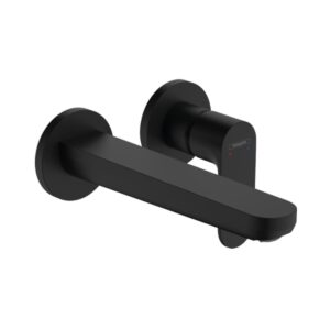 Hansgrohe Rebris S Tek kollu lavabo Bataryası Ankastre montaj, Duvara Monte, 20 cm gaga ile Satin Siyah