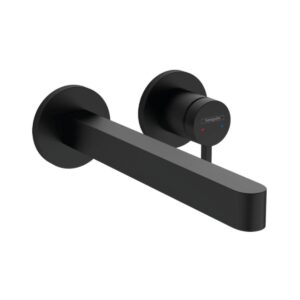 Hansgrohe Finoris Tek kollu Lavabo Bataryası Ankastre Duvara Monte 22,8 cm gaga ile Satin Siyah