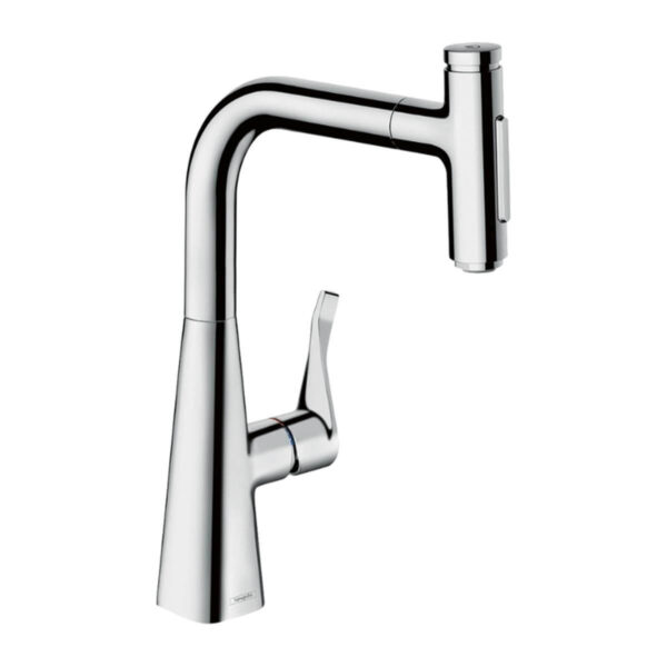 Hansgrohe Metris Select M71 Tek Kollu Eviye Bataryası 240, Çekilebilir El Duşu, 2jet, sBox Krom