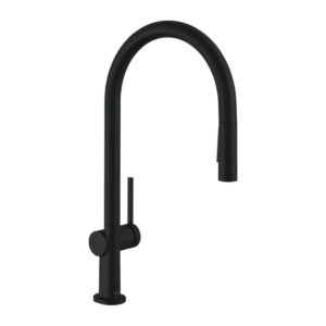 Hansgrohe Talis M54 Tek Kollu Eviye Bataryası 210, Çekilebilir El Duşu, 2jet Satin Siyah