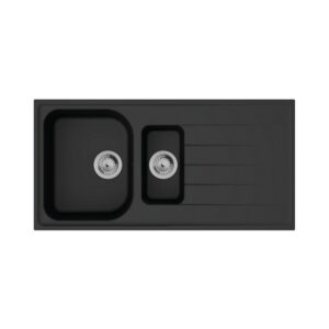 Hansgrohe S520-F525 SilicaTec Ankastre Eviye Otomatik Gider Seti İle Grafit Siyahı