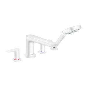 Hansgrohe Talis E 4-Delikli Küvet Kenarı Banyo Bataryası Satin Beyaz