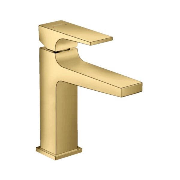 Hansgrohe Metropol Tek kollu lavabo Bataryası 110 çubuk volan ve bas-aç gider seti ile Parlak Altın Optik